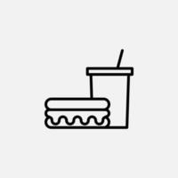 Fast food, Restaurant, Food, Kitchen Line Icon, Vector, Illustration, Logo Template. Suitable For Many Purposes vector