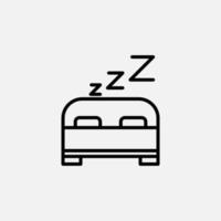 dormir, siesta, icono de línea nocturna, vector, ilustración, plantilla de logotipo. adecuado para muchos propósitos. vector