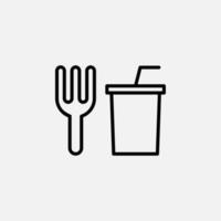 restaurante, comida, icono de línea de cocina, vector, ilustración, plantilla de logotipo. adecuado para muchos propósitos vector