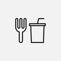 restaurante, comida, icono de línea de cocina, vector, ilustración, plantilla de logotipo. adecuado para muchos propósitos vector