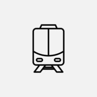 tren, locomotora, icono de línea de transporte, vector, ilustración, plantilla de logotipo. adecuado para muchos propósitos. vector