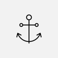 Anchor, Port Line Icon, Vector, Illustration, Logo Template. Suitable For Many Purposes. vector