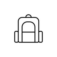 mochila, escuela, mochila, icono de línea de mochila, vector, ilustración, plantilla de logotipo. adecuado para muchos propósitos. vector