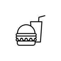 Fast food, Restaurant, Food, Kitchen Line Icon, Vector, Illustration, Logo Template. Suitable For Many Purposes vector