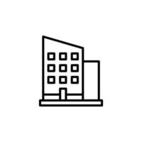 hotel, apartamento, casa adosada, icono de línea residencial, vector, ilustración, plantilla de logotipo. adecuado para muchos propósitos. vector