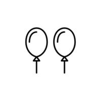 Balloon, Ballon Line Icon, Vector, Illustration, Logo Template. Suitable For Many Purposes. vector