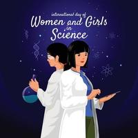 día internacional de la mujer y la niña en la ciencia vector