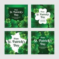 St. Patrick's Lucky Clover Social Media Posts vector