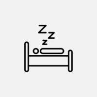 Sleep, Nap, Night Line Icon, Vector, Illustration, Logo Template. Suitable For Many Purposes. vector