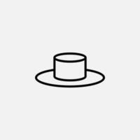 icono de línea de sombrero, vector, ilustración, plantilla de logotipo. adecuado para muchos propósitos. vector