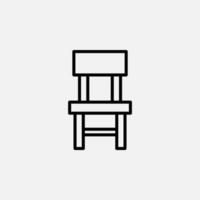 Chair, Seat Line Icon, Vector, Illustration, Logo Template. Suitable For Many Purposes.