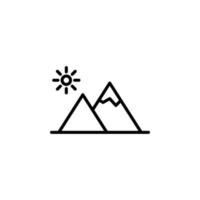Mountain, Hill, Mount, Peak Line Icon, Vector, Illustration, Logo Template. Suitable For Many Purposes. vector