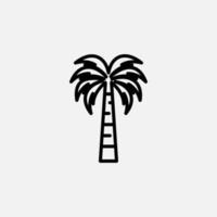 palma, coco, árbol, isla, icono de línea de playa, vector, ilustración, plantilla de logotipo. adecuado para muchos propósitos. vector