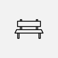 Bench, Chair, Seat Line Icon, Vector, Illustration, Logo Template. Suitable For Many Purposes. vector