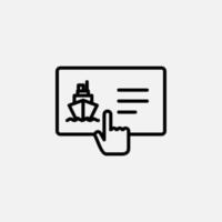 Booking, Ticket, Order Line Icon, Vector, Illustration, Logo Template. Suitable For Many Purposes. vector
