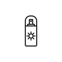 bloqueador solar, protector solar, loción, icono de línea de verano, vector, ilustración, plantilla de logotipo. adecuado para muchos propósitos. vector