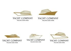 inspiración de diseños de logotipos de yates minimalistas y modernos. diseño de logotipo de barco vector