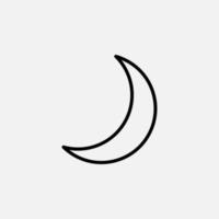 luna, noche, luz de la luna, icono de línea de medianoche, vector, ilustración, plantilla de logotipo. adecuado para muchos propósitos. vector