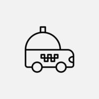 taxi, taxi, viaje, icono de línea de transporte, vector, ilustración, plantilla de logotipo. adecuado para muchos propósitos. vector