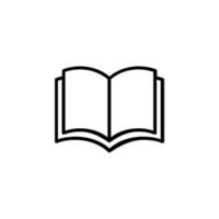 libro, lectura, biblioteca, icono de línea de estudio, vector, ilustración, plantilla de logotipo. adecuado para muchos propósitos vector
