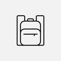 mochila, escuela, mochila, icono de línea de mochila, vector, ilustración, plantilla de logotipo. adecuado para muchos propósitos. vector