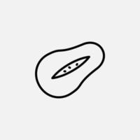 Papaya Line Icon, Vector, Illustration, Logo Template. Suitable For Many Purposes. vector