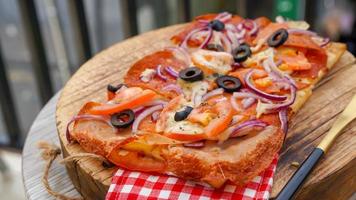 Authentic classic italian thin Pizza photo