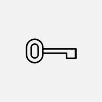 Key Line Icon, Vector, Illustration, Logo Template. Suitable For Many Purposes. vector