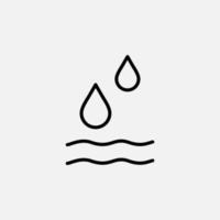 gota de agua, agua, gota, icono de línea de líquido, vector, ilustración, plantilla de logotipo. adecuado para muchos propósitos. vector
