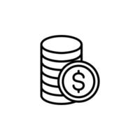 dinero, efectivo, riqueza, icono de línea de pago, vector, ilustración, plantilla de logotipo. adecuado para muchos propósitos. vector