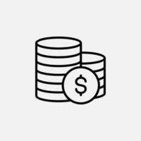 Money, Cash, Wealth, Payment Line Icon, Vector, Illustration, Logo Template. Suitable For Many Purposes. vector