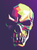 Ilustración de arte pop de calavera vector