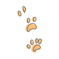 Paw print with white background. Vector illustration.