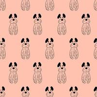 Seamless vector pattern with cute dogs for typography poster, card, label, brochure, flyer, page, banner design. Vector illustration.