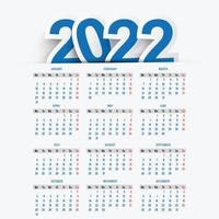 New year 2022 calendar template design vector