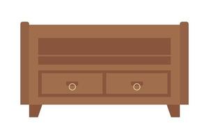 Wooden home drawer semi flat color vector object