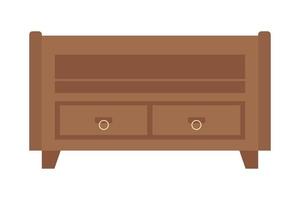 Wooden home drawer semi flat color vector object