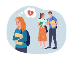 Teenage heartbreak 2D vector isolated illustration