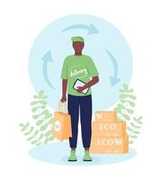 Eco friendly delivery flat concept vector illustration