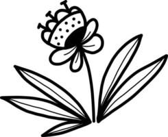 Plant. Decorative flower. Vector illustration in hand drawn doodle style