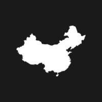 Map of China on Black Background