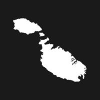 Malta Map Isolated on Black Background. vector