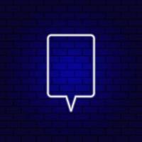 Neon Spech Bubble Banner on Dark Empty Grunge Brick Background. vector
