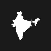 Map of India on Black Background