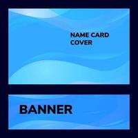 banner de tarjeta de nombre de fondo azul vector