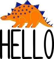 hello phrase with dinosaur vector