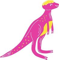 dinosaurio rosa para niños vector