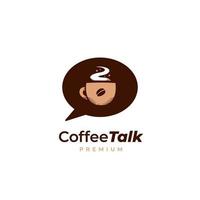 Vintage hot coffee talk podcast logo icon illustration vector