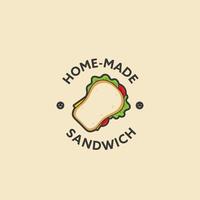 ilustración de insignia de icono de logotipo de sándwich de pan casero vector