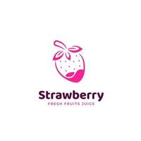 icono de logotipo de jugo de fresa dulce vector